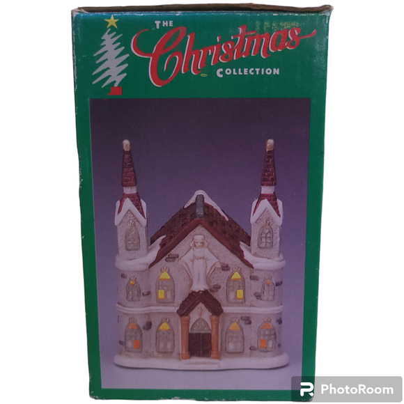 Vintage Christmas Collection Illuminated Porcelain Gothic Church 088534 Holiday - Picture 9 of 10